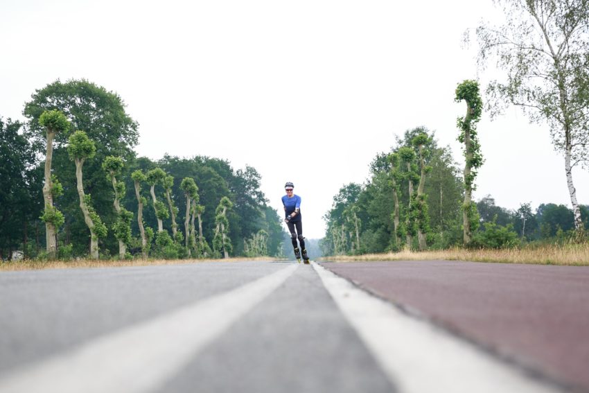 Jan Vandoren aan het skeeleren voor de natuur